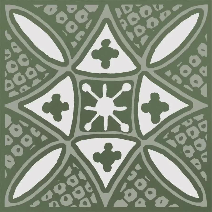 декор Бахия Декор 2 Зелёный Глянцевый 9.8x9.8