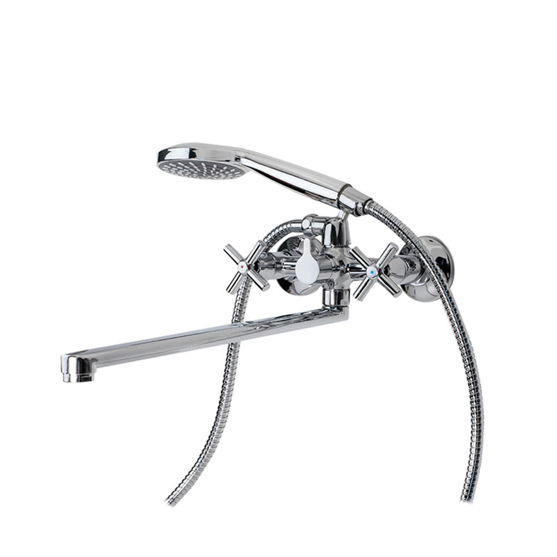 Смеситель для ванны/душа Esko настенный, двухзахватный, ручной душ, хром CN 31