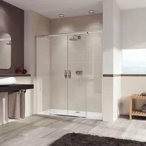 Душевая дверь HUPPE Elegance 1800х1900 двойная, матов.серебро/стекло прозрачное 402103.087.321