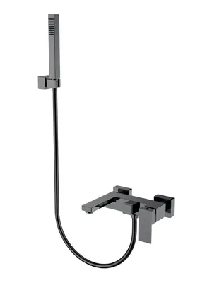 Смеситель Boheme 473-SGM для ванны/душа, настенный, с ручным душем, графит глянец