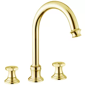 Смеситель CEZARES -BLS2-A-03/24-Sw для умывальника на 3 отверстия, двухзахватный, золото