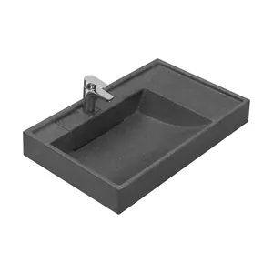 Раковина Aquaton 80 1A72113KRW210 800x500x138мм из литого мрамора для стиральной машины, графит