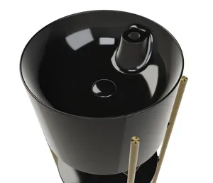 Раковина AeT 440х440х300 с отверстием под смеситель, черная глянцевая L806T0R1V0104