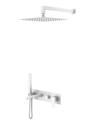 Душевая система Boheme 474-MW встраиваемая, однозахватная, верхний/ручной душ, белая матовая