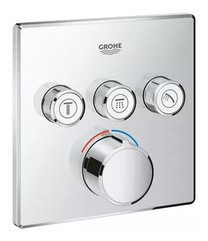 Смеситель Grohe 29149000 3 выхода, внешняя часть, квадрат, хром