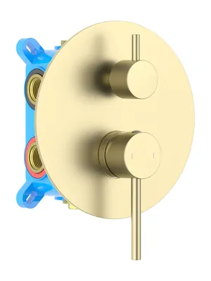 Смеситель для ванны/душа Aquatek AQ1347BG встраиваемый, 3 режима, однозахватный, золото шлиф