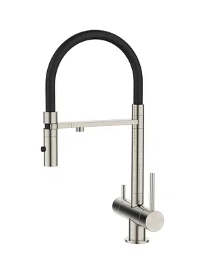 Смеситель Iddis для кухни, с каналом для фильтров. воды, гибкий излив, цвет: сатин BNFFi05