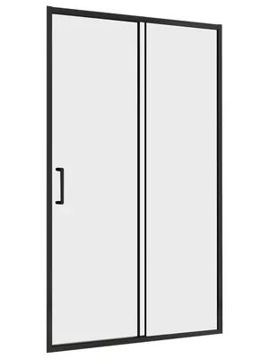 Душевая дверь ABBER AG30140B5 (1400x1900) раздвижная, стекло 5мм прозрачное/черн.й