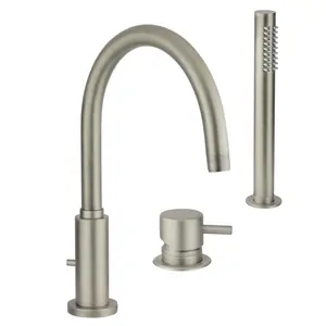 Смеситель на борт ванны Giulini F6565BDNKO на 3 отверстия, однозахватный, цвет: никель мат