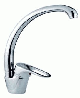 Смеситель Ledeme Н28 для кухни, с поворотным изливом, однозахватный, хром L4128-B