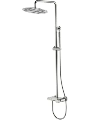 Душевая система Boheme 128-NB.3 настенная, с изливом, верхний/ручной душ, никель браш