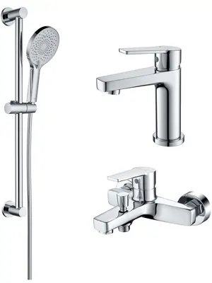 Сет Aquatek 3в1 Cмеситель д/раковины AQ1710CR+Смеситель д/ванны AQ1740CR+Душ. гарнитур AQ2022CR (Арт: AQ1730CR)