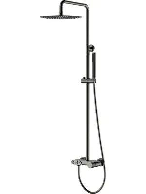 Душевая система Boheme 128-GM.2 настенная, с изливом, верхний/ручной душ, графит