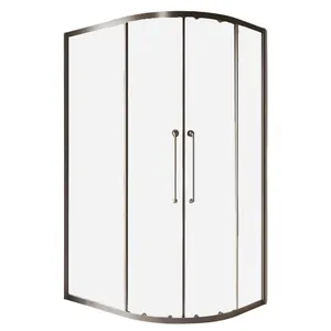 Душевой уголок CEZARES (900х1200х2000) -304-RH-2-120/90-C-GM стекло прозр./оружейн. сталь