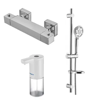 Смеситель для душа Swedbe 9052 термостат+Душ.комплект Calypso 5078 6реж.+Сенсор.дозатор 0102