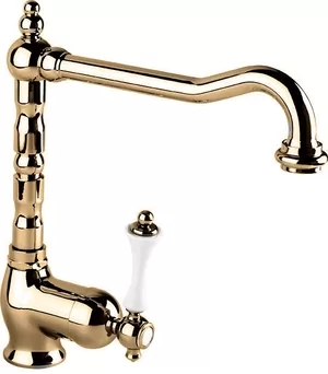 Смеситель CEZARES -LLM2-02-Bi для кухни, однорычажный, бронза/ручка белая