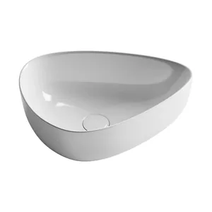 Раковина накладная Ceramicanova 455х320х155 асимметричная, без перелива, белая CN5026