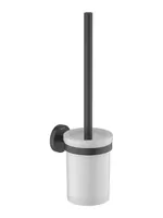 Ершик для унитаза Aquatek AQ4110MB подвесной, стекло матовое, цвет: черный матовый