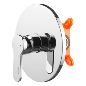 Смеситель для душа Swedbe 5523 встраиваемый, однозахватный, с внутр. частью, цвет: хром