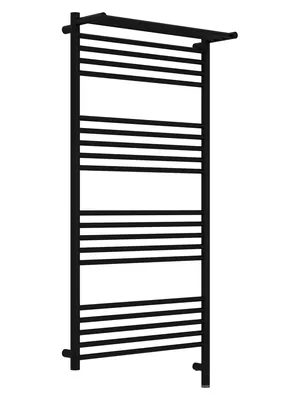 СУНЕРЖА с полкой Полотенцесушитель 1200х600 черный матовый МЭМ правый 31-6007-1260