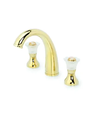 Смеситель Boheme Camelia для раковины, на 3 отверстия, двухзахватный, золото 297-Camelia