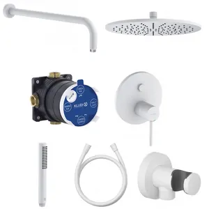 Встраиваемая душевая система KLUDI 7в1, встроенный смеситель, белый матовый 386585376