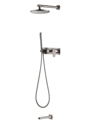 Душевая система Boheme 454-2-NB с изливом,верх/ручной душ, встраив,однозахватная,никель браш