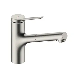 Смеситель Hansgrohe M33 2jet для кухни 150мм однорычажный, вытяжной душ, под сталь 74800800