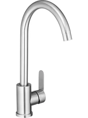Смеситель для кухни Swedbe L11312 однозахватный, поворотный излив 256мм, сталь нержавеющая