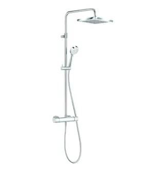 Душевая система KLUDI DUAL термостат, квадратный верхний душ, лейка 1 режим, хром 6809805-00
