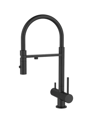 Смеситель Iddis для кухни, с каналом для фильтров. воды, гибкий излив, черный матовый BLFFi05