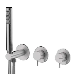 Смеситель для душа Bossini INZ226075 встраиваемый, с душ. гарнитуром,на 2 вых., атласная сталь