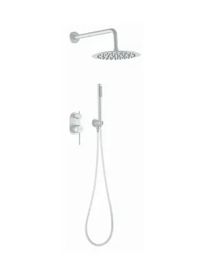 Душевая система Boheme 464-MW встраиваемая, однозахватная, верхний/ручной душ, белый мат