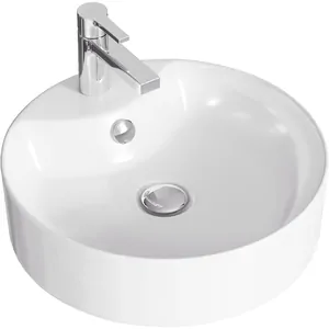 Раковина Aqwella Best Shelf 43 (430х430х119) накладная, перелив, отв. под смеситель, цвет: белый