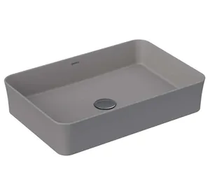 Раковина накладная BERGES 181069 прямоуг., 550х380х115 без отв. под смеситель, мат. серый