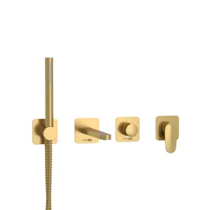 Смеситель для ванны/душа WasserKRAFT A3651.282.284.285.194.286 встр., с душ.гарн., мат.золото