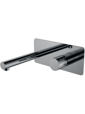 Смеситель Boheme 125-SGM для раковины, встраиваемый, однозахватный, ручка:diamond, графит глян