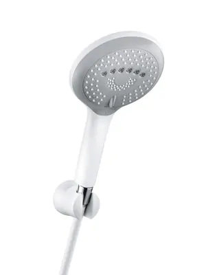 Душевой гарнитур KLUDI 3S лейка 3 режима, шланг, держатель, белый/хром 6795091-00