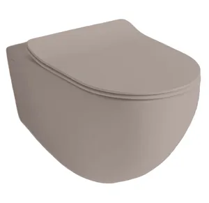 Унитаз подвесной ArtCeram 370х530 турбо-смыв,без сиденья,бежевый FLV006 41