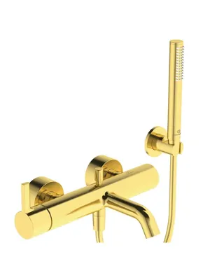 Смеситель для ванны/душа Ideal Standard BC787A2 настенный, однозахв , душ. гарнитур, шлиф.золото