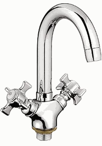 Смеситель Ledeme Н11 для раковины, поворотный излив, двухзахватный, хром L1111-2