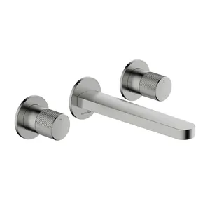 Смеситель WasserKRAFT 6445 для умывальника, встраиваемый, двухзахватный, никель