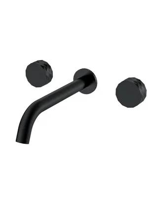 Смеситель Boheme 152-2-B для раковины, встраиваемый, двухзахватный, ручки:diamond, черный