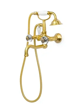 Смеситель Boheme 313-FL для ванны/душа, настенный, двухзахв, лейка 1 режим, бронза