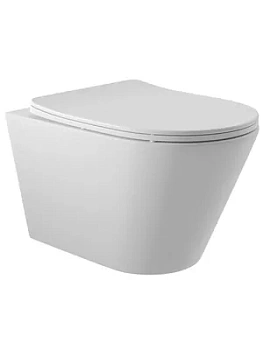 Унитаз подвесной Aqueduto 525х360х320 безободковый, сиденье с микролифтом, белый мат. CON0120