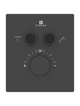 Смеситель для душа Vincea 137х158 встраиваемый,термостат.,без излива,черный VSCV-321T-MMB