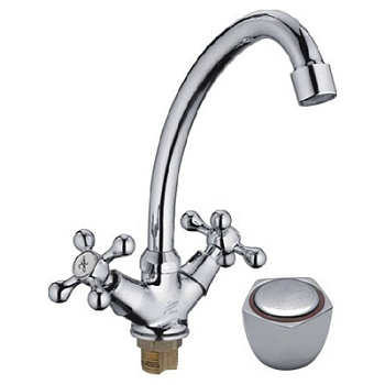 Смеситель Ledeme Н09 для кухни, двухзахватный, поворотный излив, хром L5909