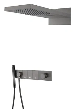 Душевая система Boheme 132-GM встраиваемая, верхний/ручной душ, графит