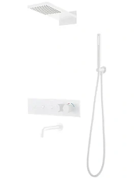 Душевая система Boheme 131-MW встраиваемая, термостат, верхний/ручной душ, белый мат