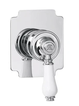 Смеситель для душа Migliore скрытого монтажа, ручка белая, хром ML.ERM-7030.BI.CR